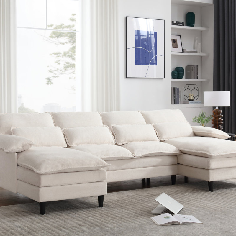 Canapé modulaire en U modulaire, Polyester beige