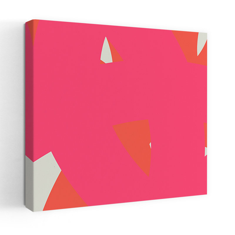 «Vibrant Pink Abstract Shapes Abstract», art mural coloré et audacieux, 32" H x 32" W