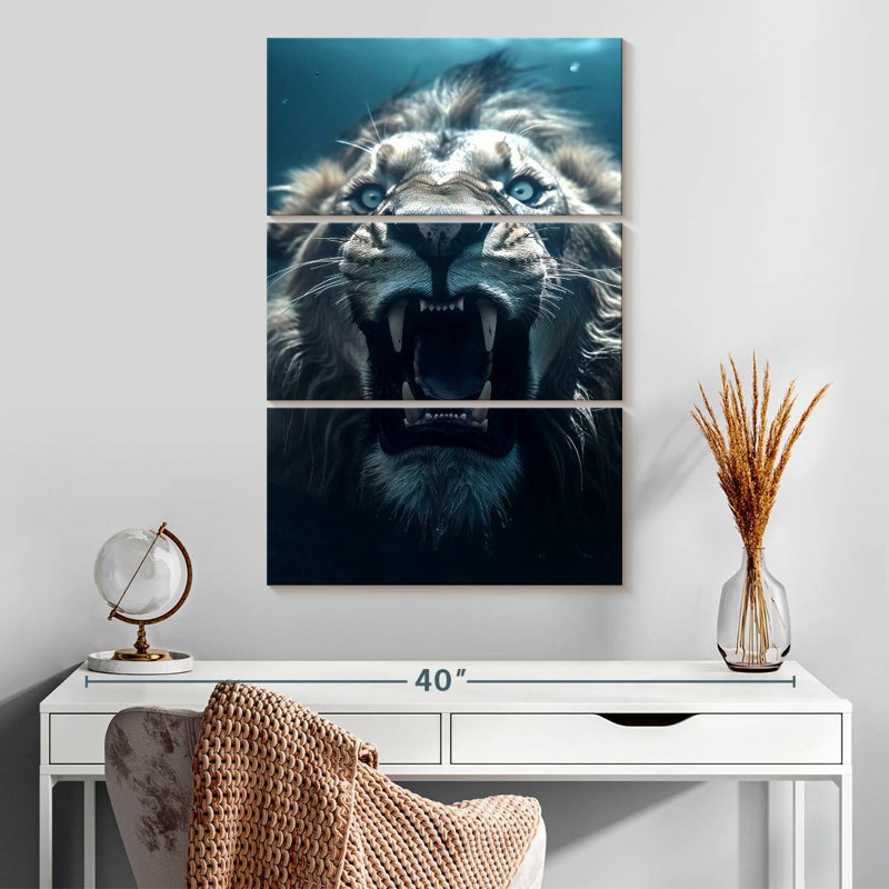 Brampt Lion Swimming, 32" H x 20" W