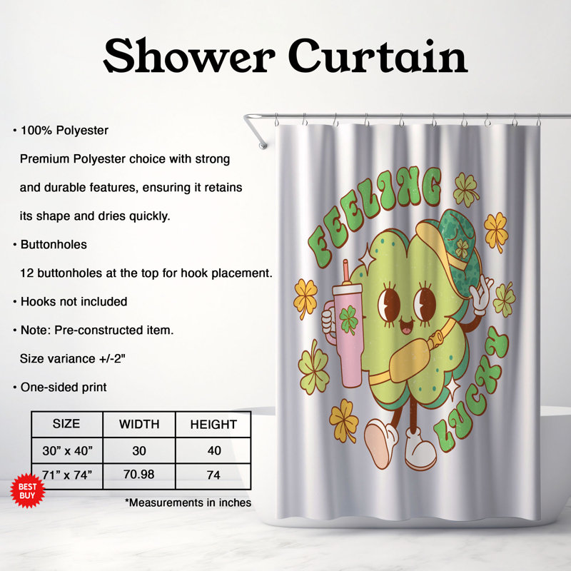 Shower Curtain, 74"H x 71"W