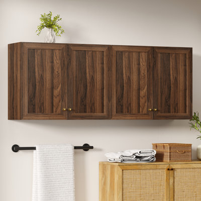 Armoire murale en bois Farmhouse, armoire de rangement avec portes et tablette réglable