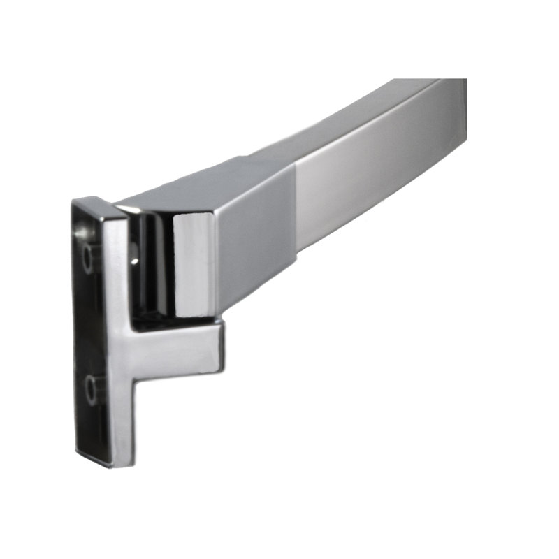 62'' Rectangle Wall Shower Curtain Rod, Polished Chrome