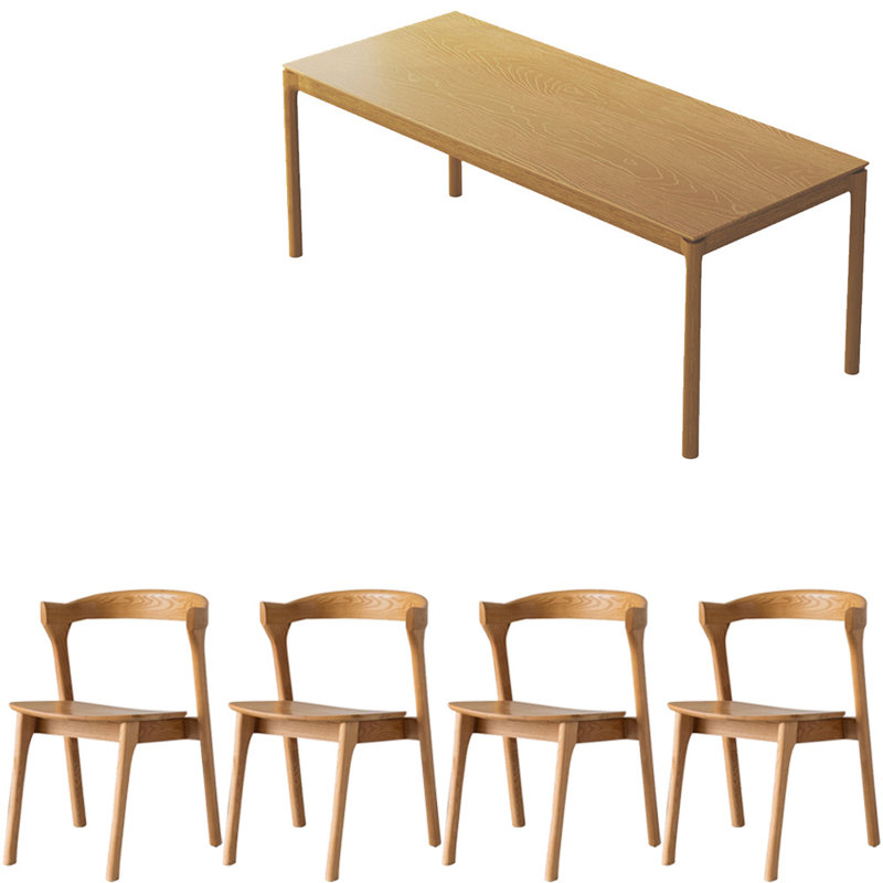 Nordic style rectangular dining table set., 29.5"H x 62.9"L x 31.4"W