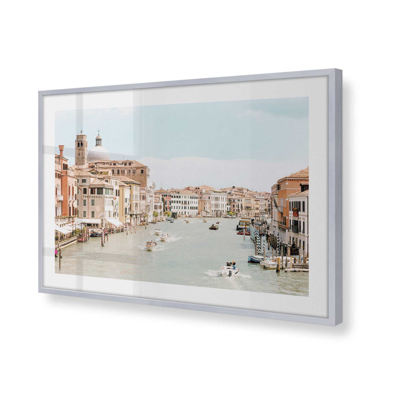 A Venetian Voyage Print, Polished Chrome Framed, 12.25" H x 15.25" W x 1.25" D