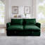 Canapé Corduroy à deux places avec 2 repose-pieds de rangement, canapé modulaire à 2 places, sièges confortables, canapé vert-329936717