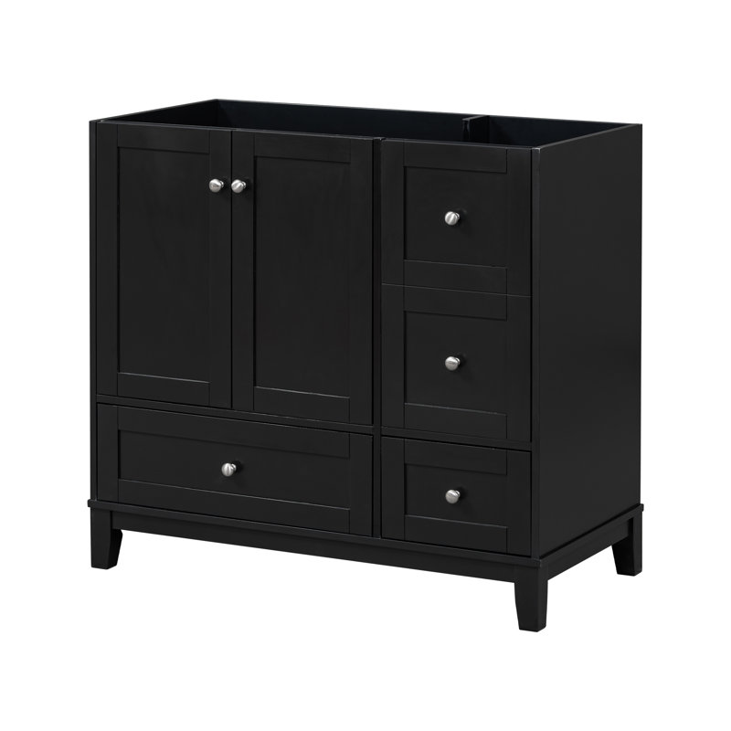 Meuble-lavabo vert (lavabo non inclus), Noir