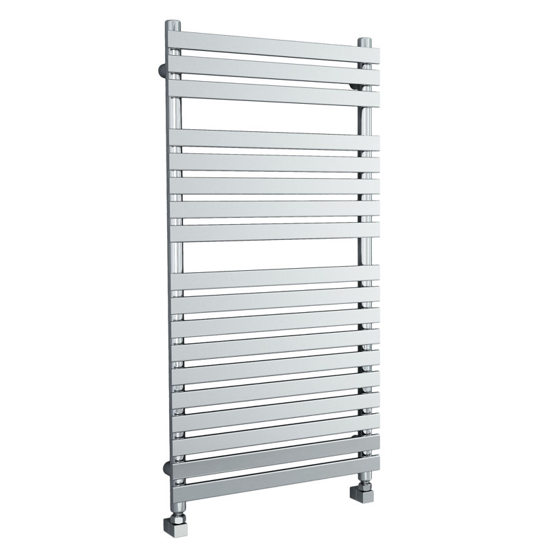 Hemby Flat Panel Towel Rail Heated Towel Rails, Silver/Chrome, 120cm H x 60cm W x 10cm D