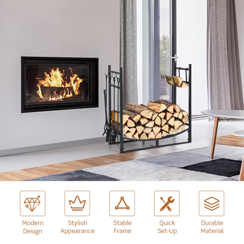 Sheran 30'' W Metal Log Rack