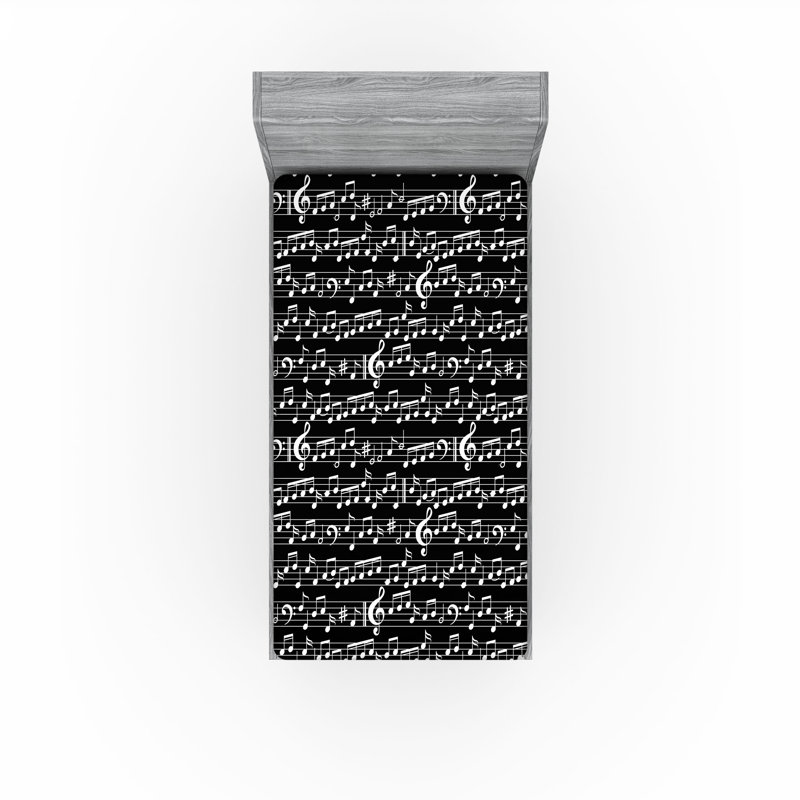 Drap-housse noir Ambesonne, Drap-housse de taille simple