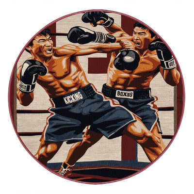 Washable Kickboxing Sports Area Rug