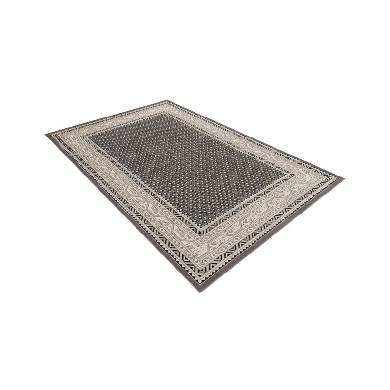 Tapis gris à motif géométrique Swinson, Gris, Rectangle 7 pi 10 po x 11 pi
