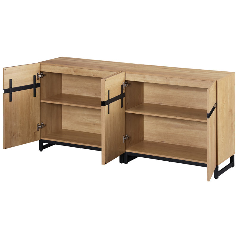 Meuble télé Aadam jusqu'à 70 pouces, H 30,6 po x L 63 po x l 15,6 po, Chêne