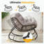 Ensemble de chaises berçantes et repose-pieds gris clair-1254227263