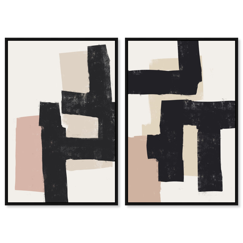 Nowhere Set Abstract Canvas Print by Oliver Gal, Black Frame, 10 x 15, 25"H x 37"W, Black Floater Frame