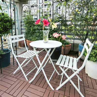 Ensemble bistro 3 pièces de table ronde pliable et chaises
