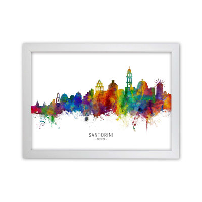 Santorini Greece Skyline by Michael Tompsett - Print