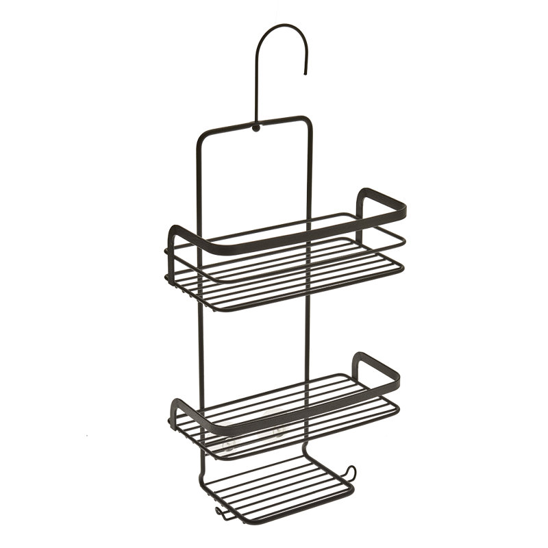 Origin Lava Shower Shelf For Hanging With 3 Levels Black