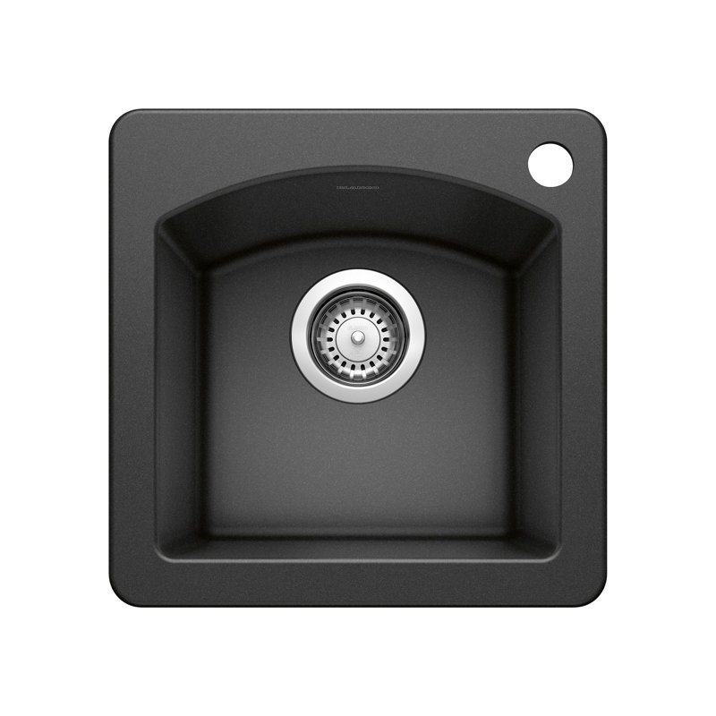 Diamond SILGRANIT 15" L x 15" W Drop-in/Undermount Bar Sink, Anthracite