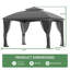 Pavillon de jardin d'extérieur 11 x 13 pi avec moustiquaire et rideau