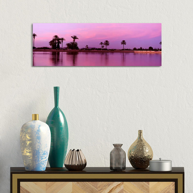Bassin Menara, Menara Gardens, Marrakech, Morocco - Wrapped Canvas Panoramic Print, 30.48 cm H x 91.44 cm W x 1.91 cm D