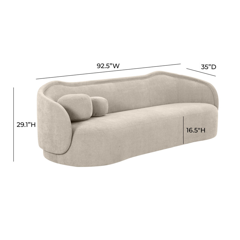 Circe Taupe Velvet Herringbone Stationary Sofa