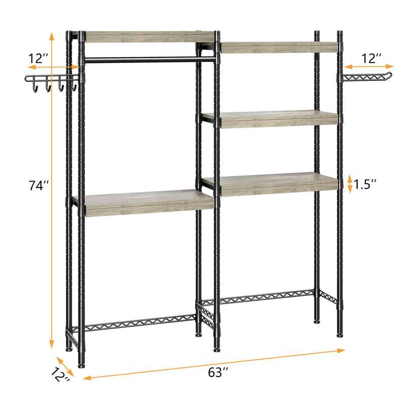 Closet System, 188cm H x 149.9cm W x 30.5cm D