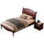 Structure de lit double en bois avec tête de lit, lit plateforme rétro, tête de lit arquée traditionnelle et pied de lit, grand rangement sous le lit, aucun sommier nécessaire, assemblage facile, noyer foncé-1385265308-1385265311