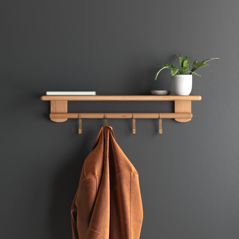Faustina Floating Shelf with Hooks