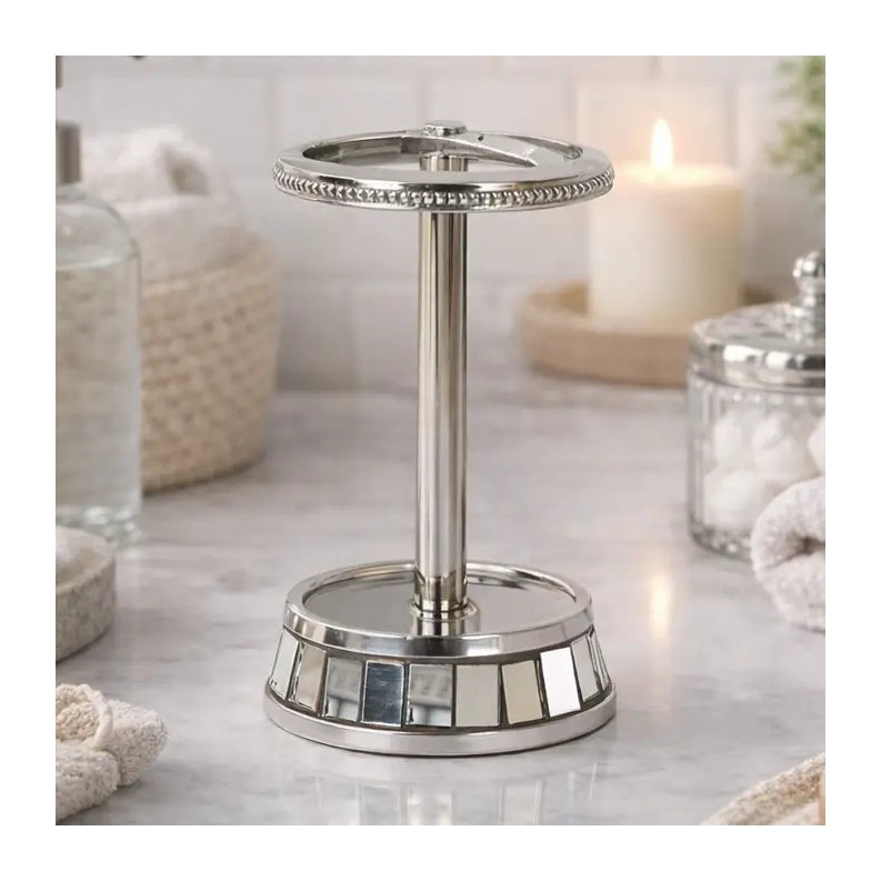 Steel Grey Aluminum Toothbrush Holder with Multi-Slot Design