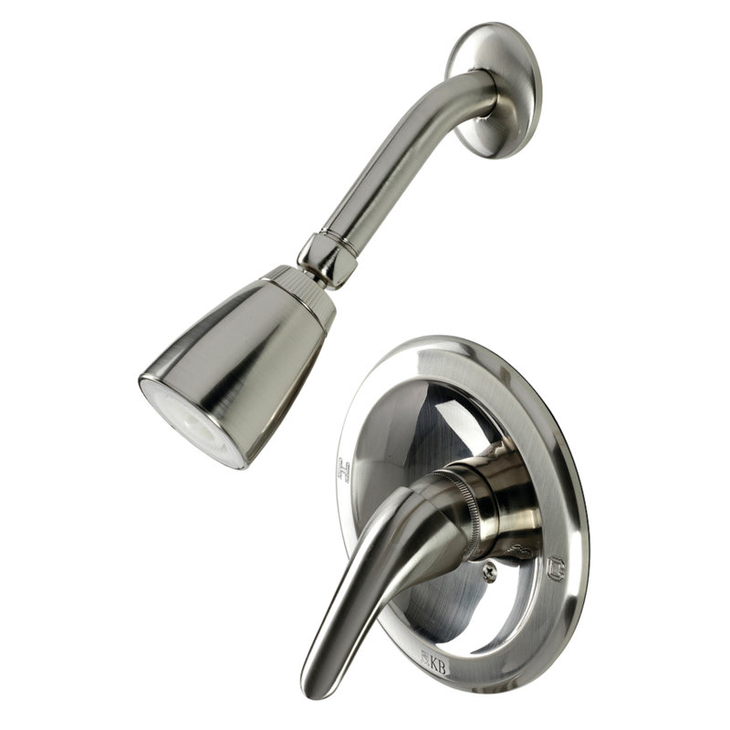 Robinet de douche à contrôle de température avec valve brute, Nickel brossé