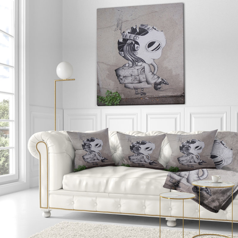 Coussin Street Art Rat Catcher, Rectangulaire, 12 po x 20 po
