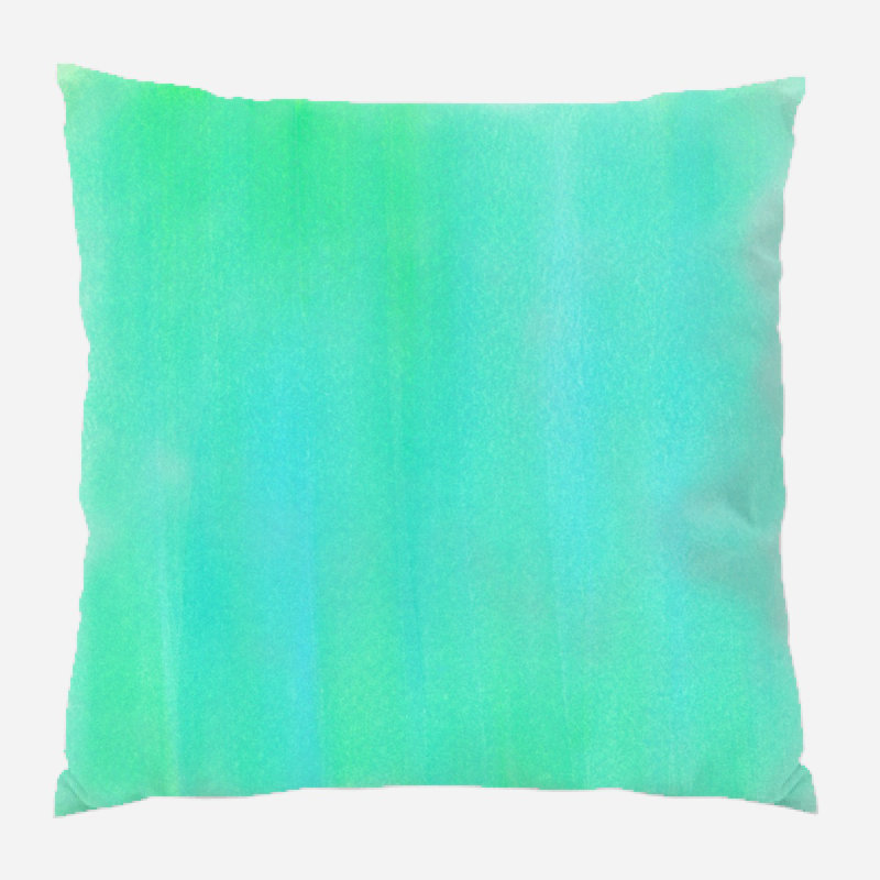 Coussin décoratif aquarelle Misha, Vert des Bermudes, Microsuède, Intérieur
