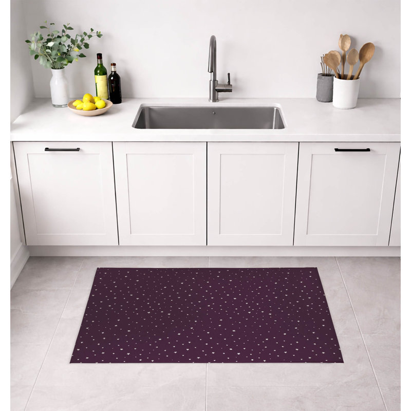 Tapis de cuisine Vast Sky, Rectangle 5 pi x 7 pi, Eggplant Starburst