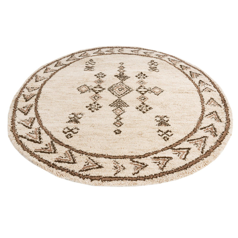 Tapis rond rond crème Mosser