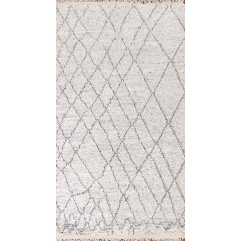 Tapis oriental marocain Trellis noué à la main 5 x 8