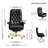 Kinnls Cellier Massage Office Chair, Modern Genuine Leather Executive Chairs for Office Desks, Ergonomic Office Recliner Chairs, Adjustable Height Tilt Lock, Black-101602210
