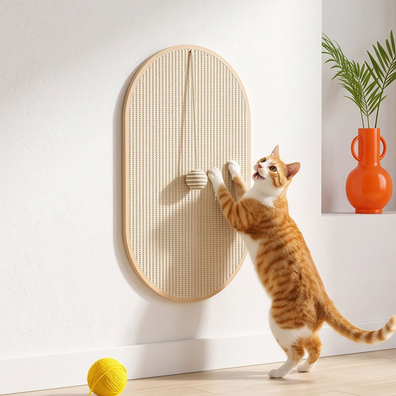P lastic ground plug decorations Sisal Scratching Mat Heavy Duty Sofa Protector Multifunctional Claw Scratcher Wall Mounted Scratch Pad Furniture Guard Toy For Indoor Purring Companions