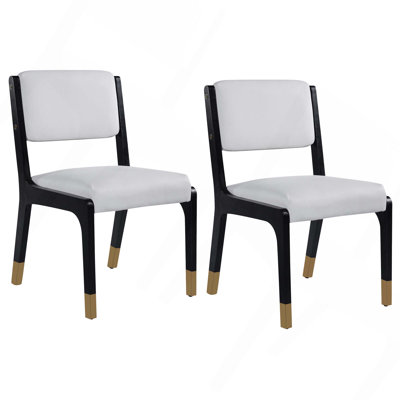 Set Of 2 Modern Farmhouse Accent Dining Chairs With Padded Seat And Rattan Backrest For Comfortable Seating In Dining Room And More