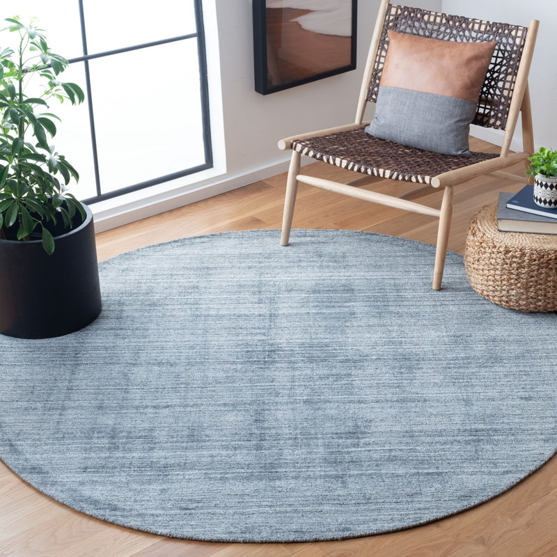 Tapis gris tissé à la main Newcastle, Rond 6 pi