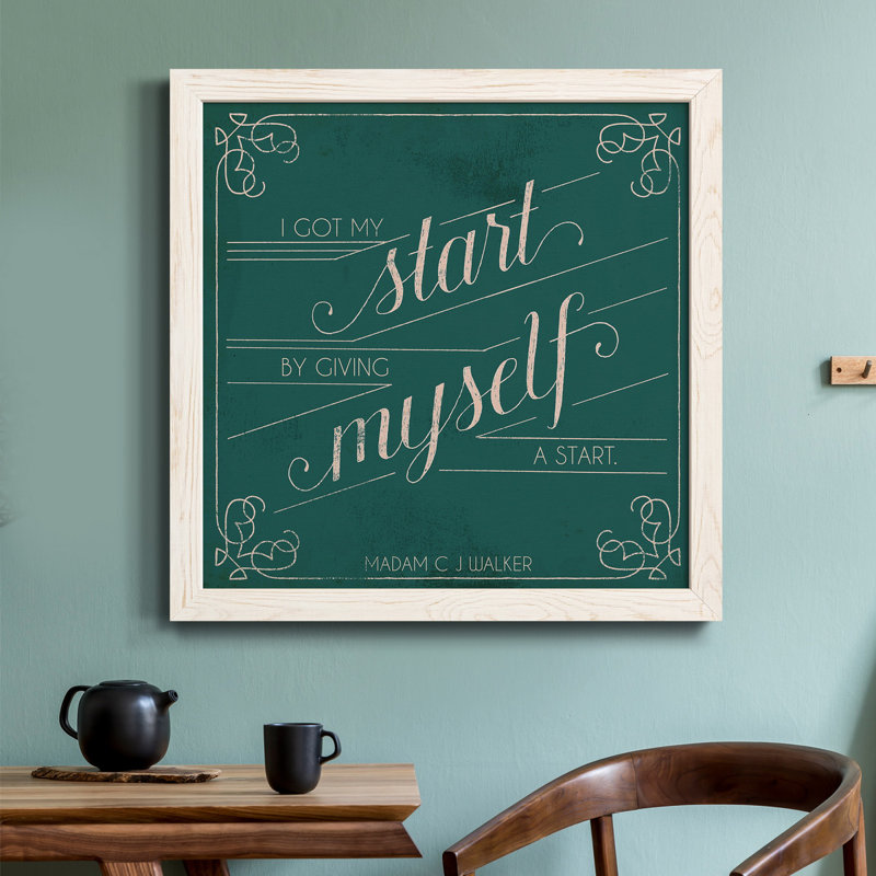 Madam Walker Quote II - Toile encadrée de qualité supérieure - prête à être accrochée, Cadre blanc