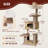 Cat Tree Tower, 52.2 in Wood Cat Condo with Sisal-Covered Scratching Posts and Cat Toy, Multi-Level Climbing Cat Furniture with Plush Platforms for Indoor Cats