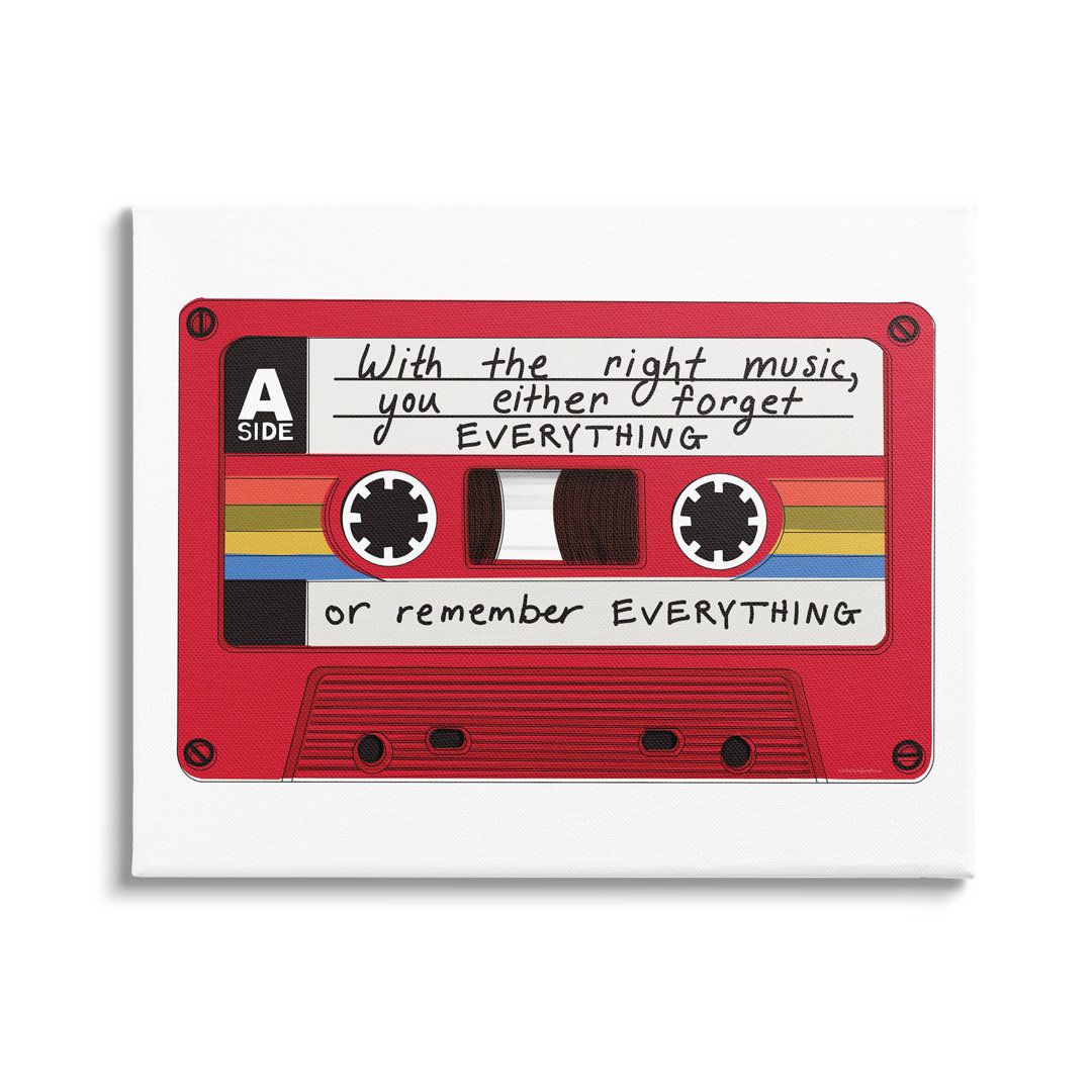 With The Right Music Vintage Cassette Canvas Wall Art By Kamdon Kreations Stupell Industries 