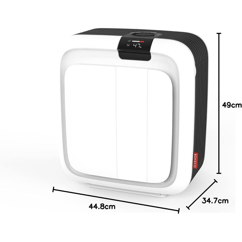 BONECO H700 Hybrid Humidifier & Air Purifier White 10L with HEPA Filter, Timer & Auto Mode - Energy Efficient & Quiet Air Cleaner