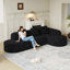 Canapé modulaire incurvé en L de 111,8 po avec tissu texturé litchi et trois coussins pour un confort et un style améliorés-570924957-570924958