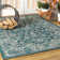 Leonora Bohemian Textured Weave Floral Teal/Gray Indoor/Outdoor Rug