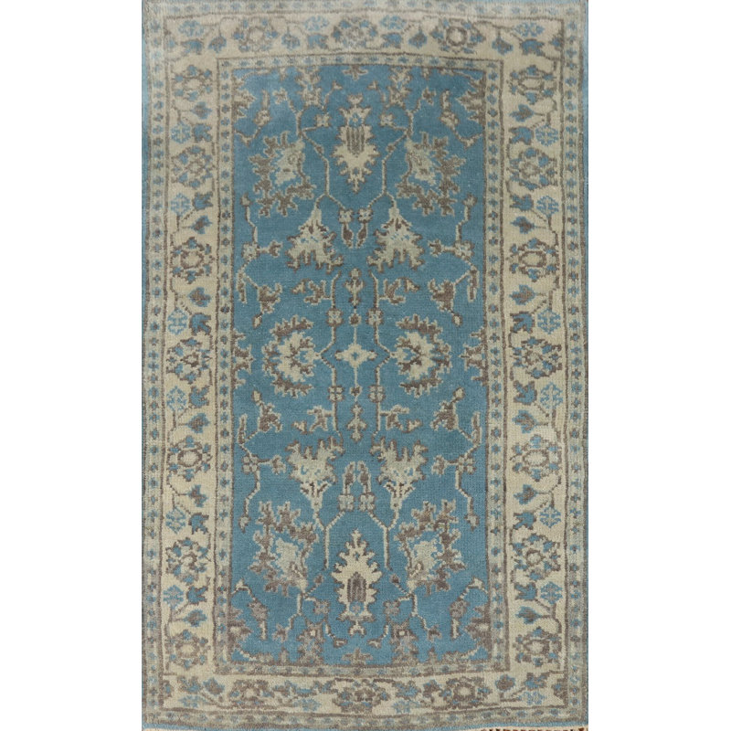 Tapis bleu Oushak 3x5