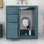 Meuble-lavabo de 30 po avec lavabo en céramique, armoire de rangement moderne à 3 tiroirs et 2 portes, meuble-lavabo autoportant, fermeture en douceur-371915859