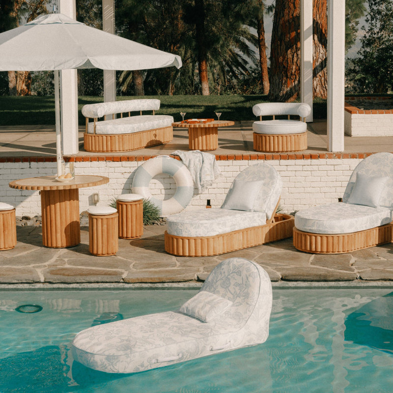 Pool Lounger - Hanalai Bay Blue Jacquard
