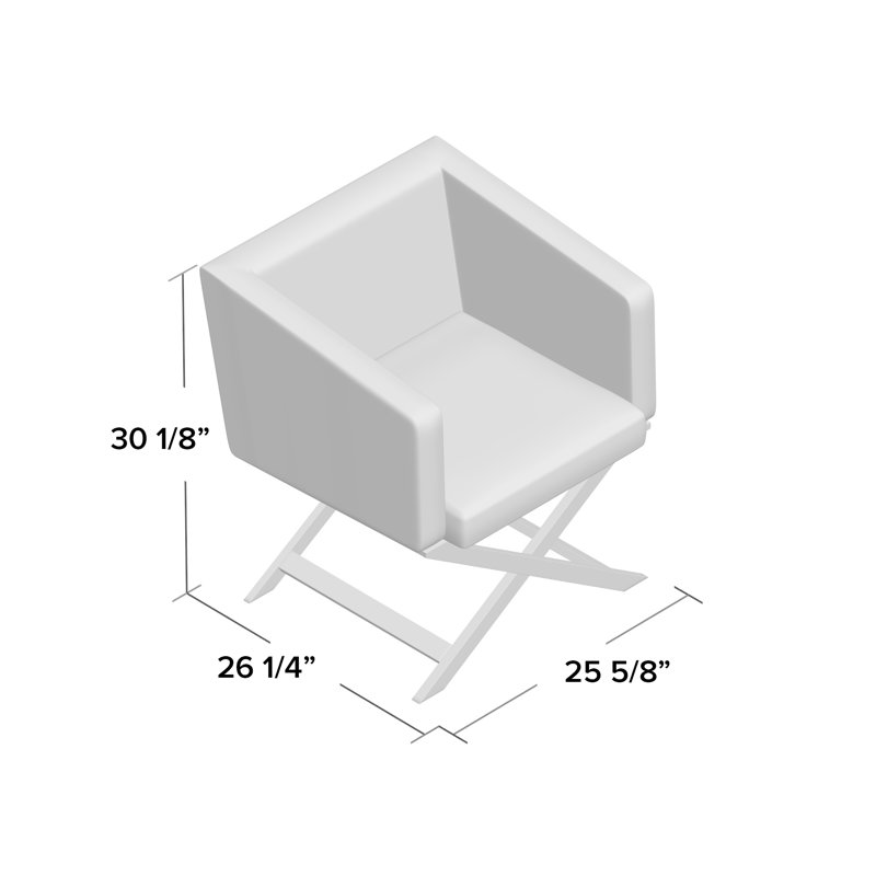 Fauteuil Park Slope, Simili cuir blanc