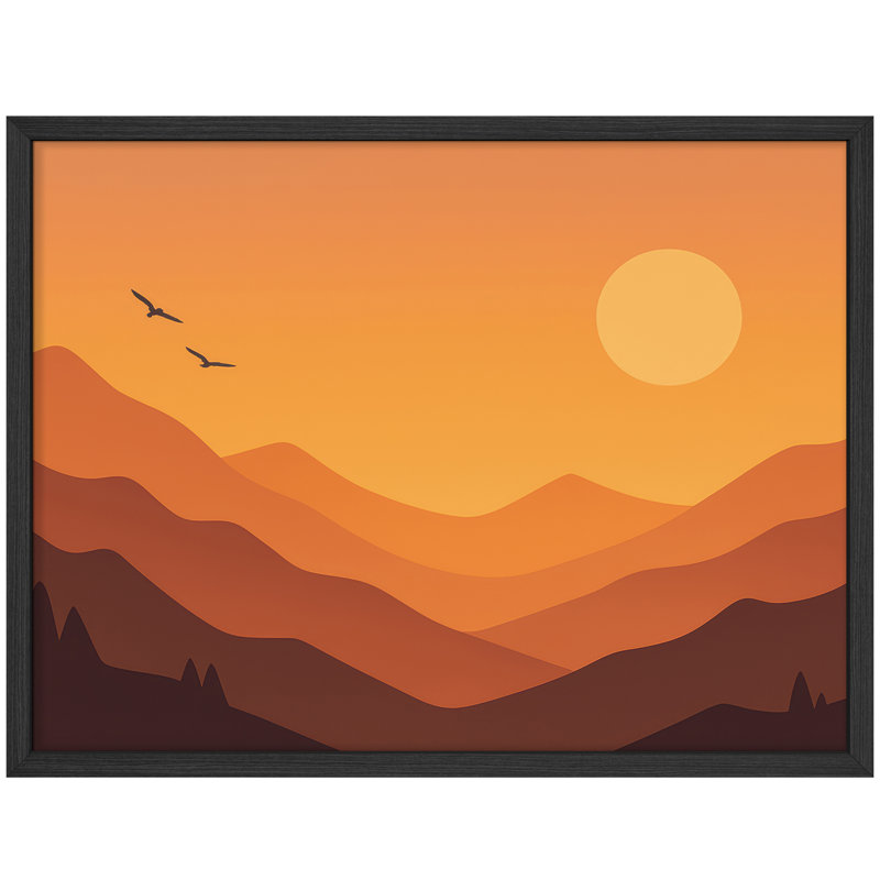 Reproduction de paysage encadrée pour la maison - 11 po x 14 po, H 11 po x l 14 po, Noir